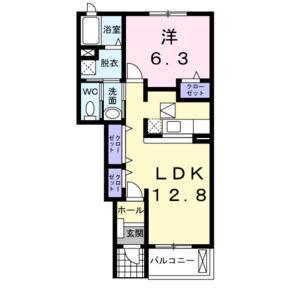 1LDK 間取り図