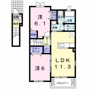 2LDK 間取り図