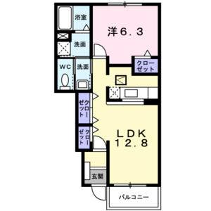 1LDK 間取り図
