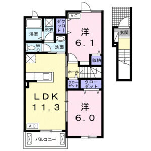 2LDK 間取り図