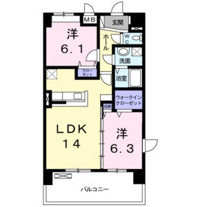 2LDK 間取り図