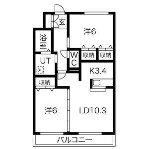 2LDK 間取り図