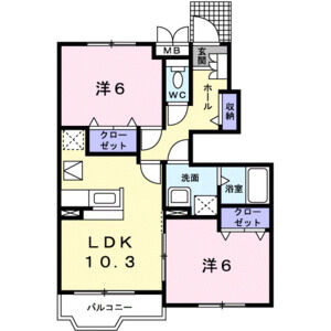 2LDK 間取り図