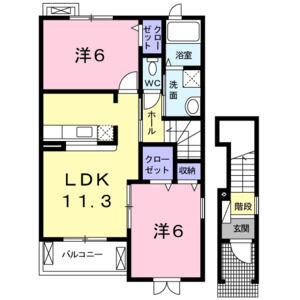 2LDK 間取り図