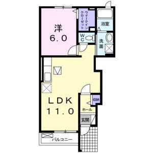 1LDK 間取り図