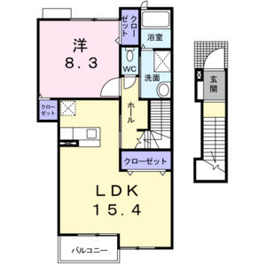 1LDK 間取り図