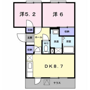 2DK 間取り図