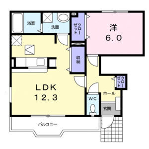 1LDK 間取り図