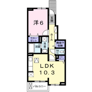 1LDK 間取り図