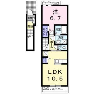 1LDK 間取り図