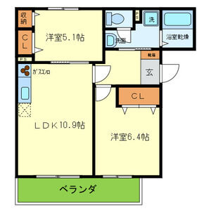 2LDK 間取り図