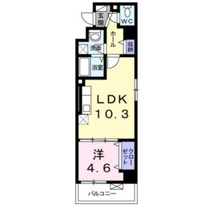 1LDK 間取り図