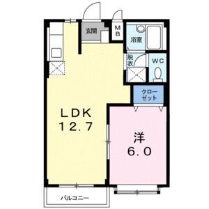 1LDK 間取り図