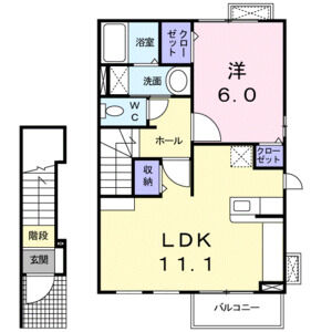 1LDK 間取り図