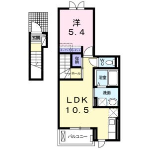 1LDK 間取り図