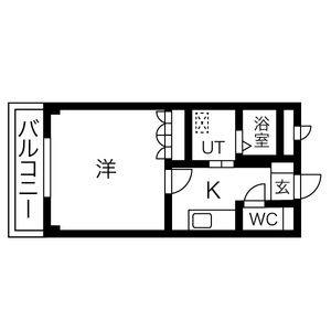1K 間取り図
