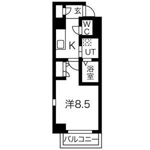1K 間取り図