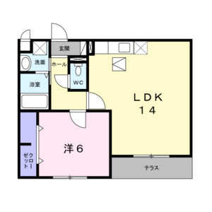 1LDK 間取り図
