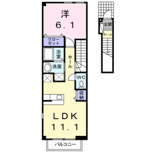 1LDK 間取り図