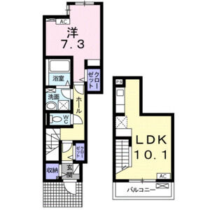 1LDK 間取り図