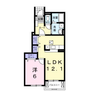 1LDK 間取り図