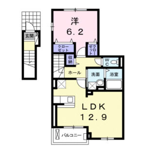 1LDK 間取り図