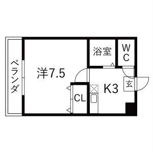 1K 間取り図