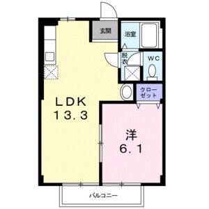 1LDK 間取り図