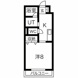 1K 間取り図