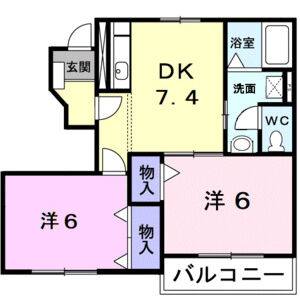 2DK 間取り図