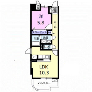 1LDK 間取り図