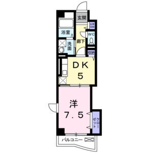1DK 間取り図