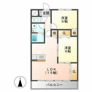 2LDK 間取り図