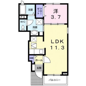 1LDK 間取り図