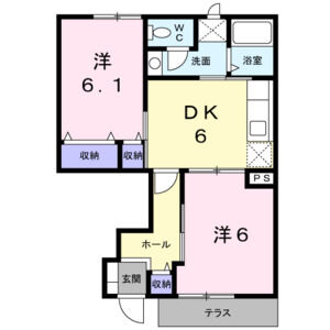 2DK 間取り図