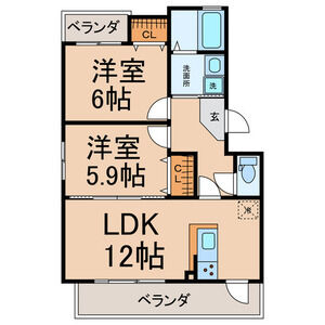 2LDK 間取り図