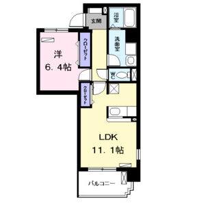1LDK 間取り図