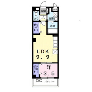 1LDK 間取り図