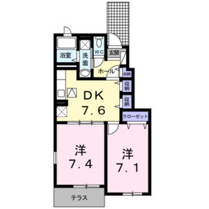 2DK 間取り図