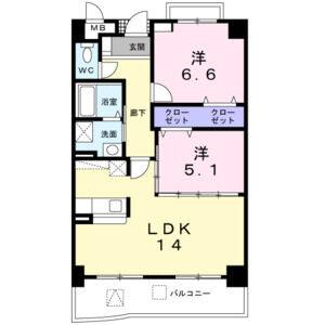 2LDK 間取り図