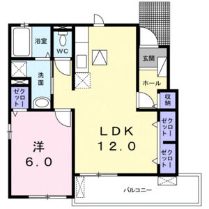 1LDK 間取り図