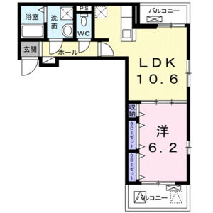 1LDK 間取り図