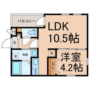 1LDK 間取り図