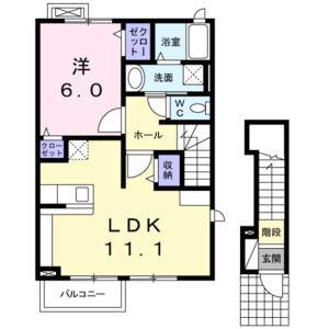 1LDK 間取り図
