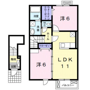 2LDK 間取り図