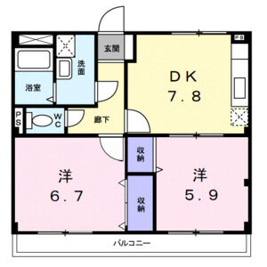 2DK 間取り図