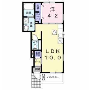 1LDK 間取り図
