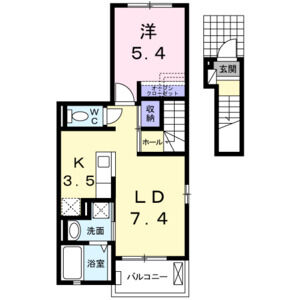 1LDK 間取り図