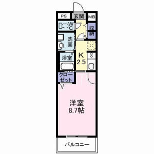 1K 間取り図