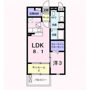 1DK 間取り図
